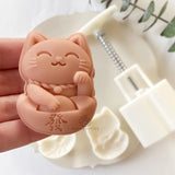 2Pcs/Set Mooncake Mold with Lucky Cat Design