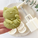 2Pcs/Set Mooncake Mold with Lucky Cat Design