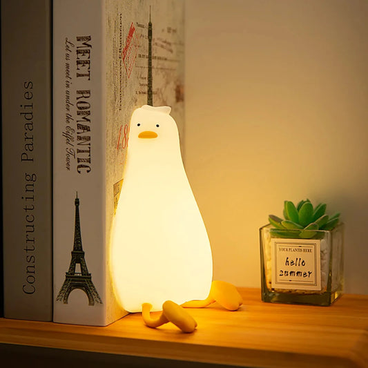 Cute Duck-Shaped Rechargeable Night Light for Kids