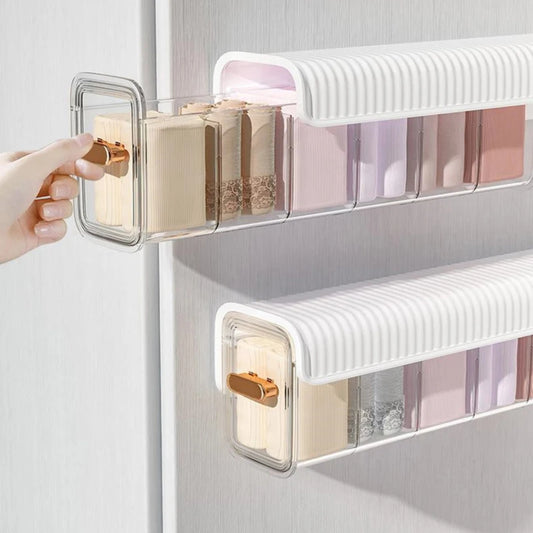 Transparent Wall-Mounted Underwear and Socks Organizer