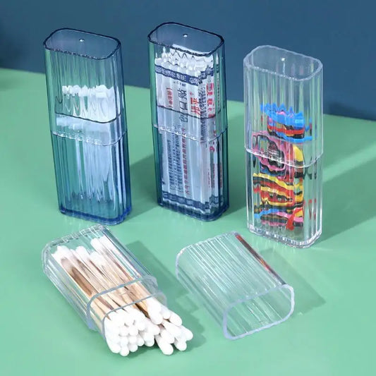 Clear Acrylic Cotton Swab and Floss Picks Organizer