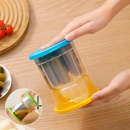 Hourglass Pickle Storage Jar with Airtight Lid and Strainer