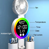 Rechargeable LED Table Lamp with Clock Display