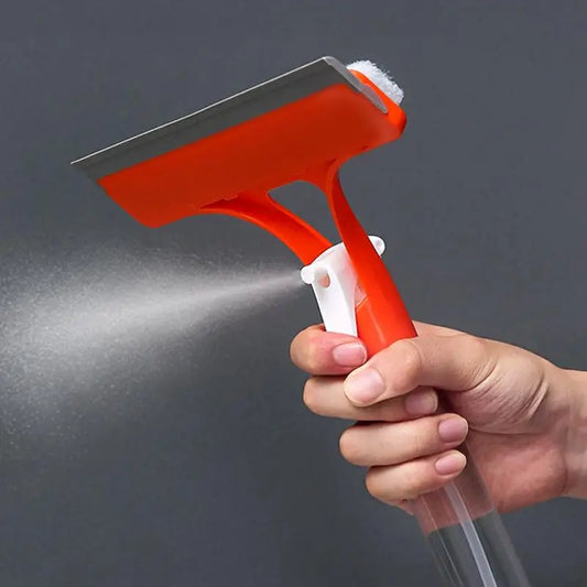 2-in-1 Telescopic Window Cleaner with Squeegee &amp; Spray Function