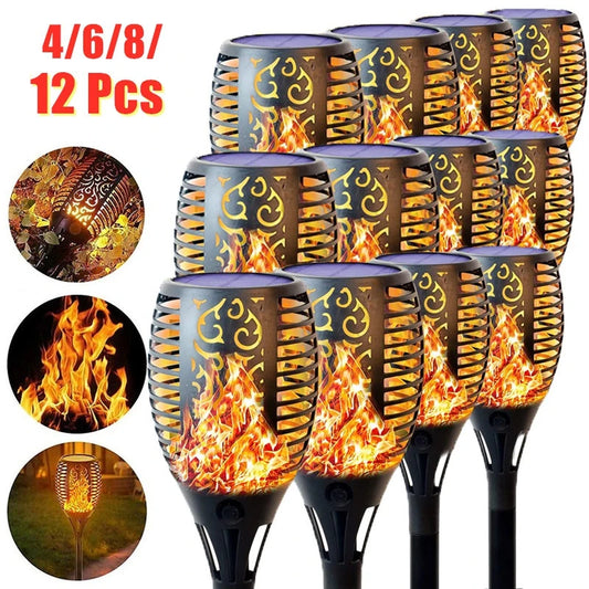 LED Solar Flame Torch Lights