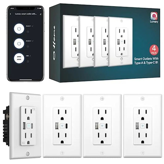 Smart In-Wall Outlet with Type-C