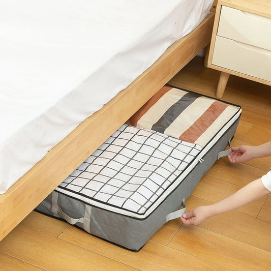 Underbed Storage Bag with Clear Window and Double Zipper Closure