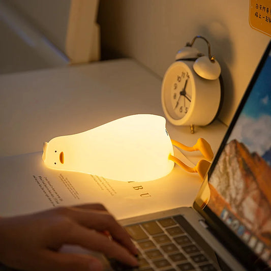 Cute Duck-Shaped Rechargeable Night Light for Kids