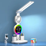 Rechargeable LED Table Lamp with Clock Display