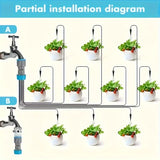 Easy-Install Drip Irrigation Kit with 10 Adjustable Emitters