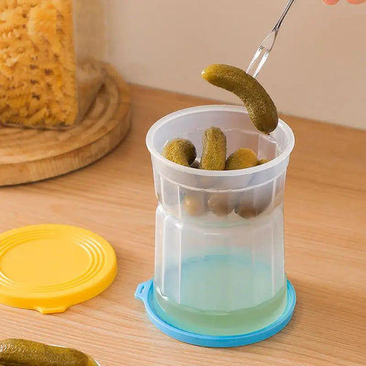 Hourglass Pickle Storage Jar with Airtight Lid and Strainer