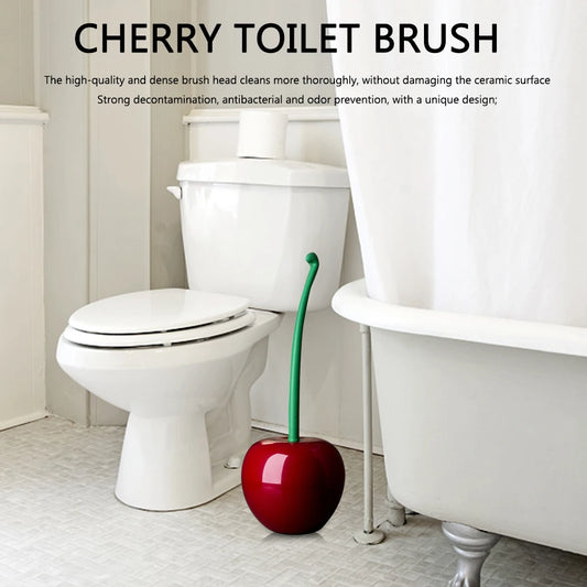 Cherry-Shaped Toilet Cleaning Brush with Holder